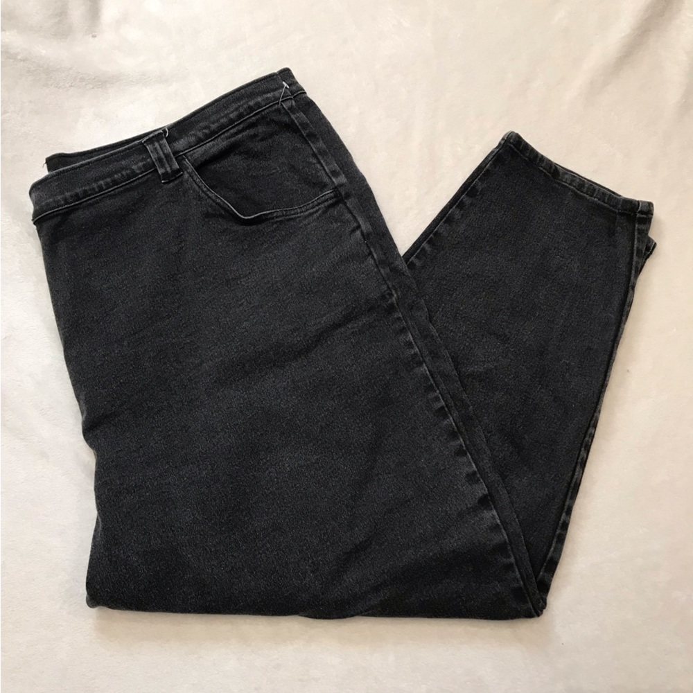 Vintage 80s plus sized mom jeans black denim Bonjour